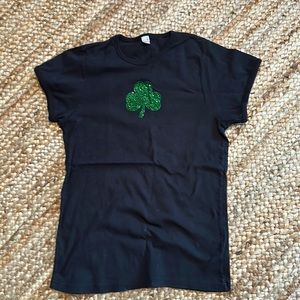 Brand new , no tags St Patricks Day t shirt with sequin/sparkles on shamrock